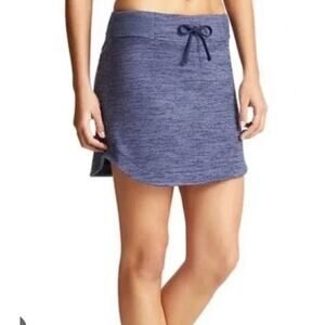 Athleta Downplay Skirt Cozy Knit Athleisure Everyday Casual Navy Heather M